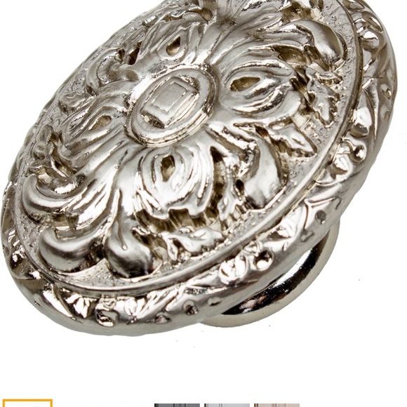 9 Glide Rite Hardware Old World Ornate Oval Knobs Satin Nickel Finish - Picture 5 of 7